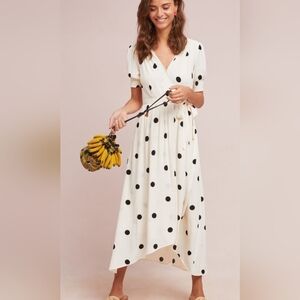 MAEVE By Anthropologie Elegant Polka Dot Wrap Dress.Size 6
